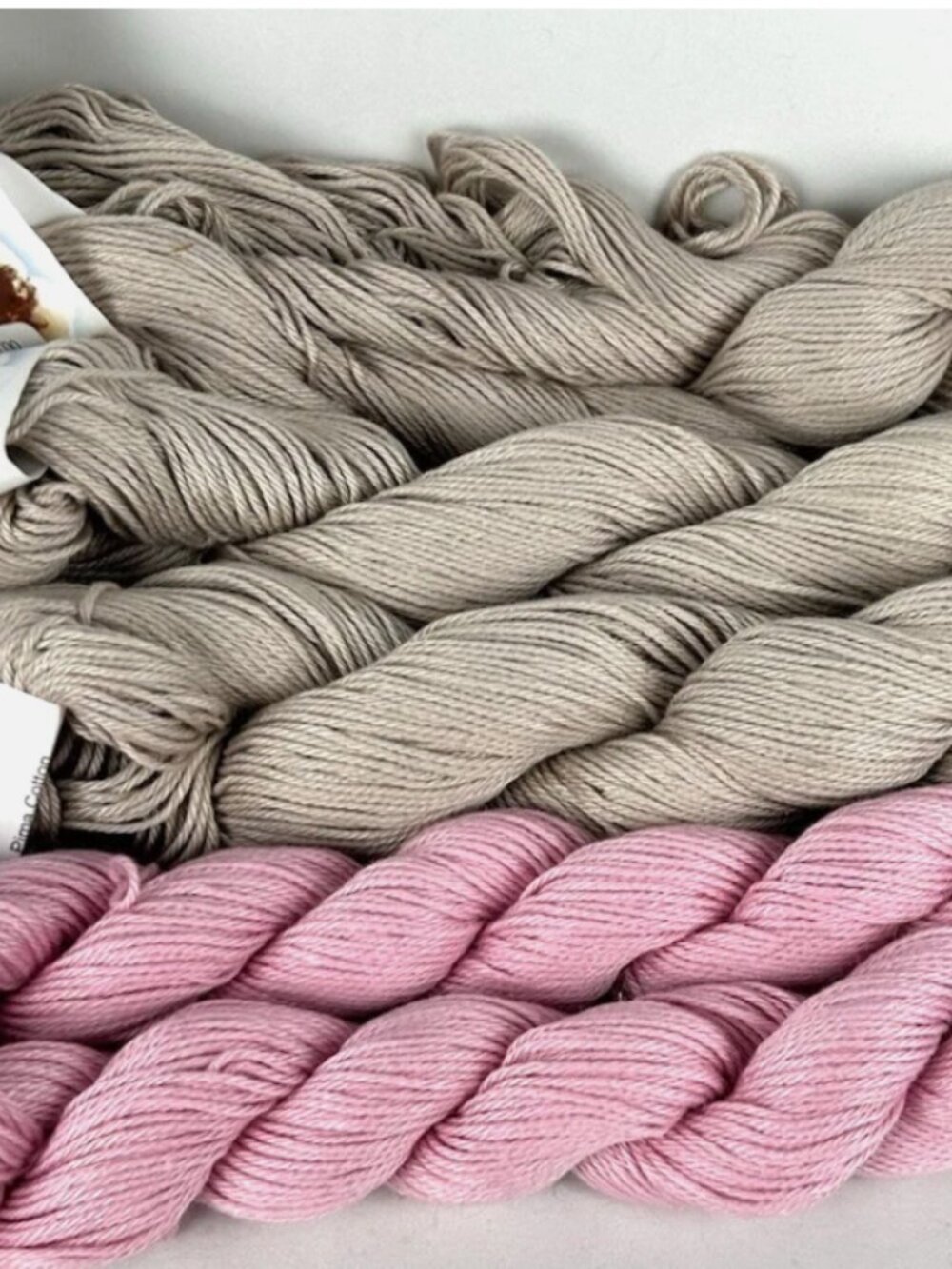 Cascade Yarn Ultra Pima 5 Skeins Buff Beige China Pink 100% Pima Cotton Peru